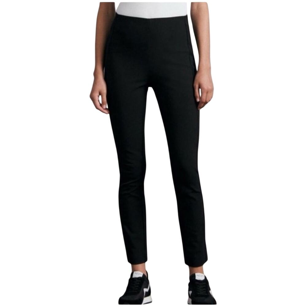 Rag & Bone Black Cotton Blend Slim Straight Casual Trouser Pants Back Zip 12